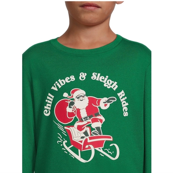 Holiday Time Boys Size Small (6-7) Long Sleeve Christmas Graphic Tee Shirt NWT - Picture 3 of 4